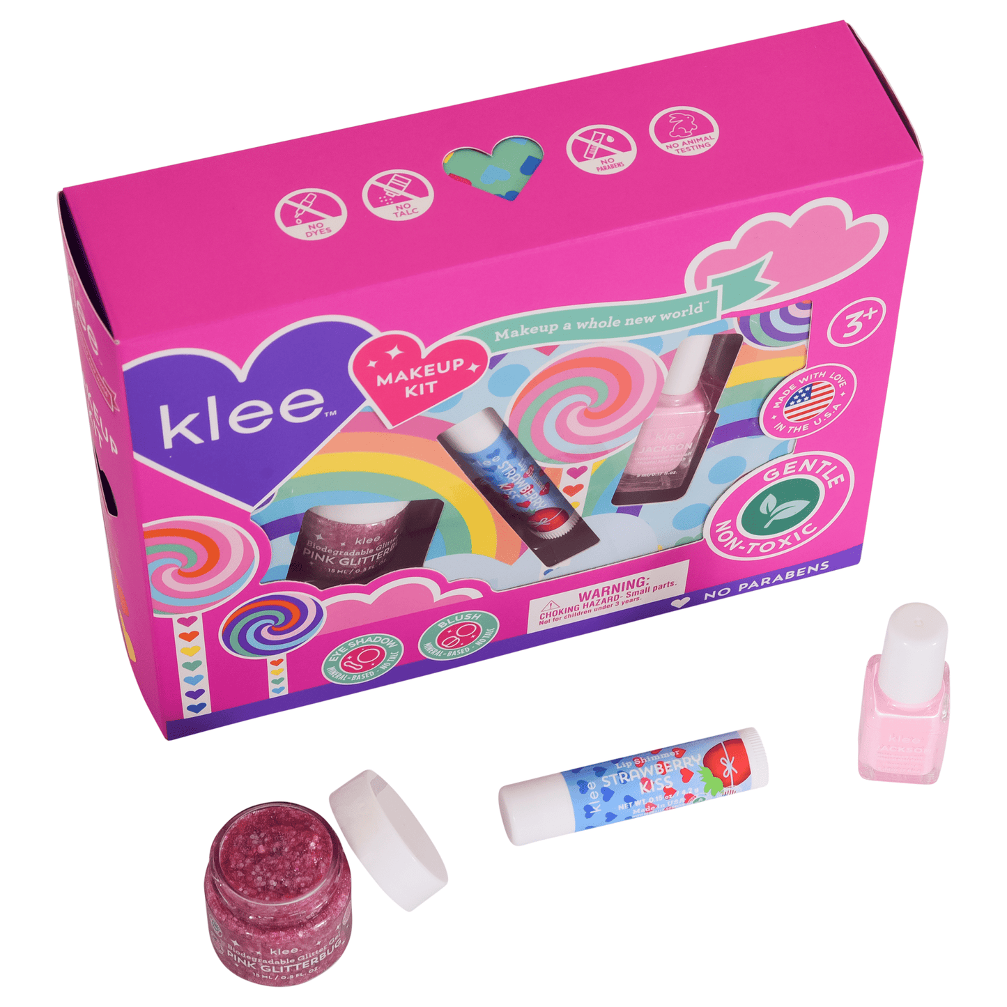 Spinning Pink - Makeup Kit with Bioglitter