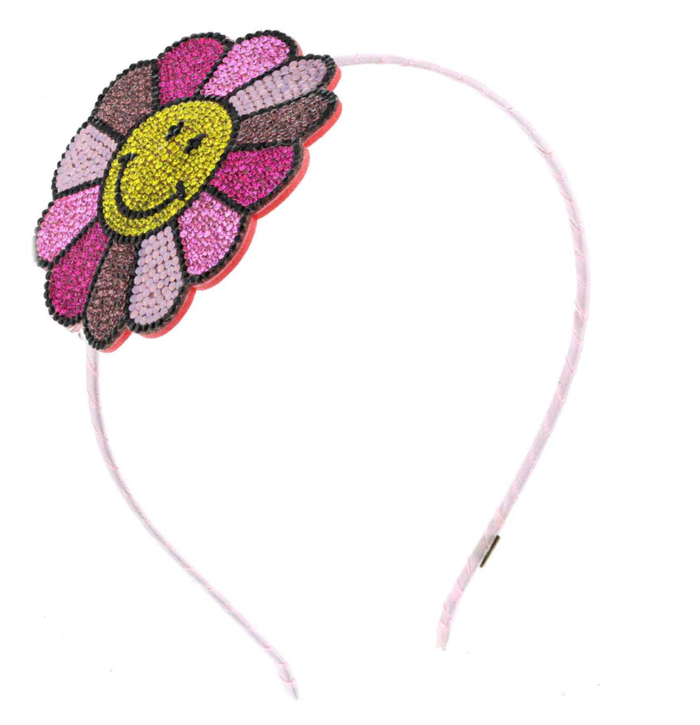 Pink Smiley Crystal Headband