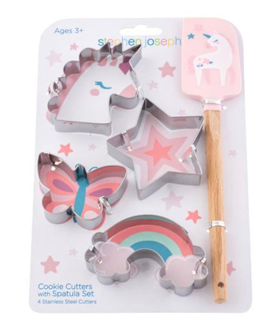Unicorn Cookie Cutters with Spatula Set