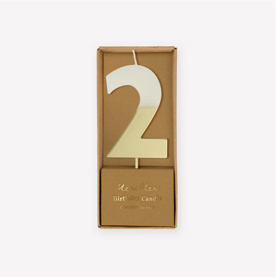 Gold Dipped Number Candle