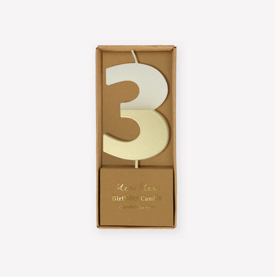 Gold Dipped Number Candle