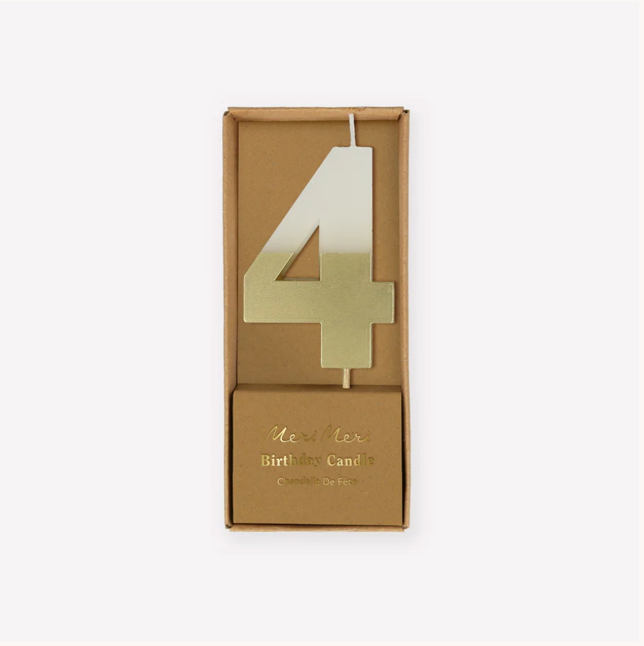 Gold Dipped Number Candle