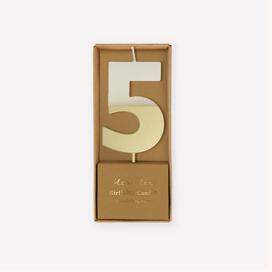 Gold Dipped Number Candle