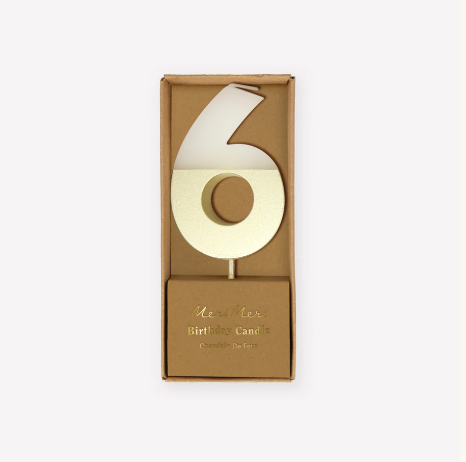 Gold Dipped Number Candle