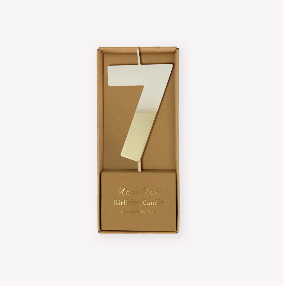 Gold Dipped Number Candle