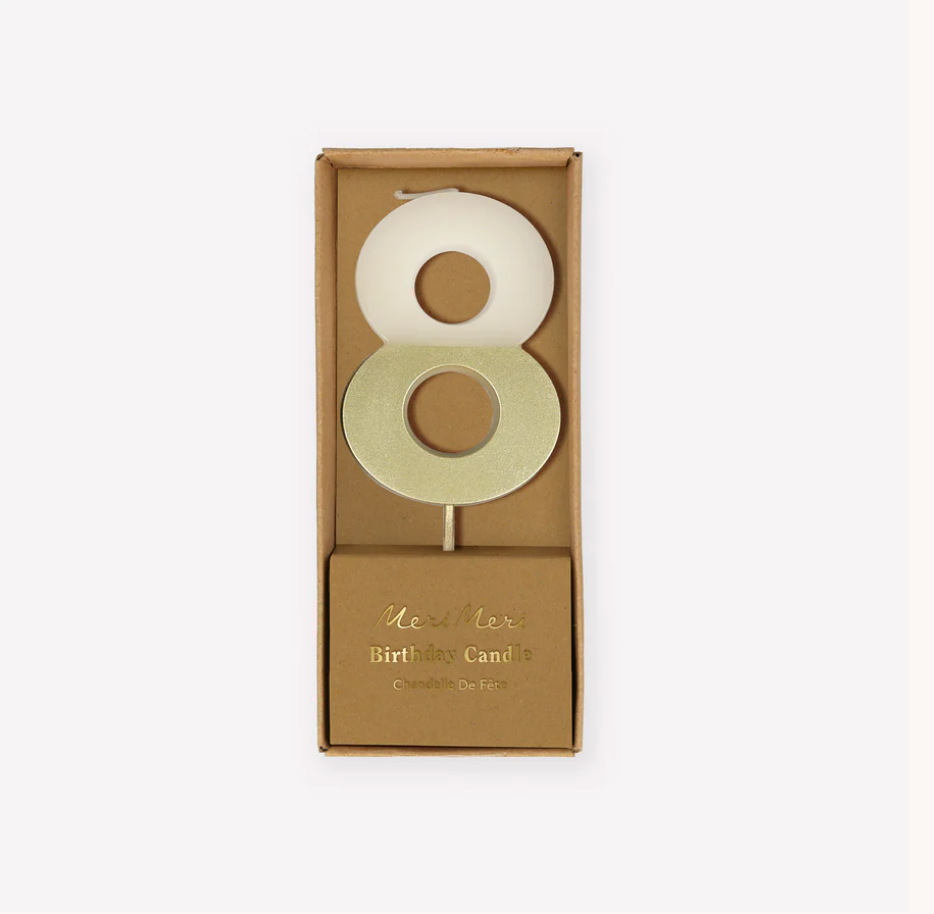 Gold Dipped Number Candle