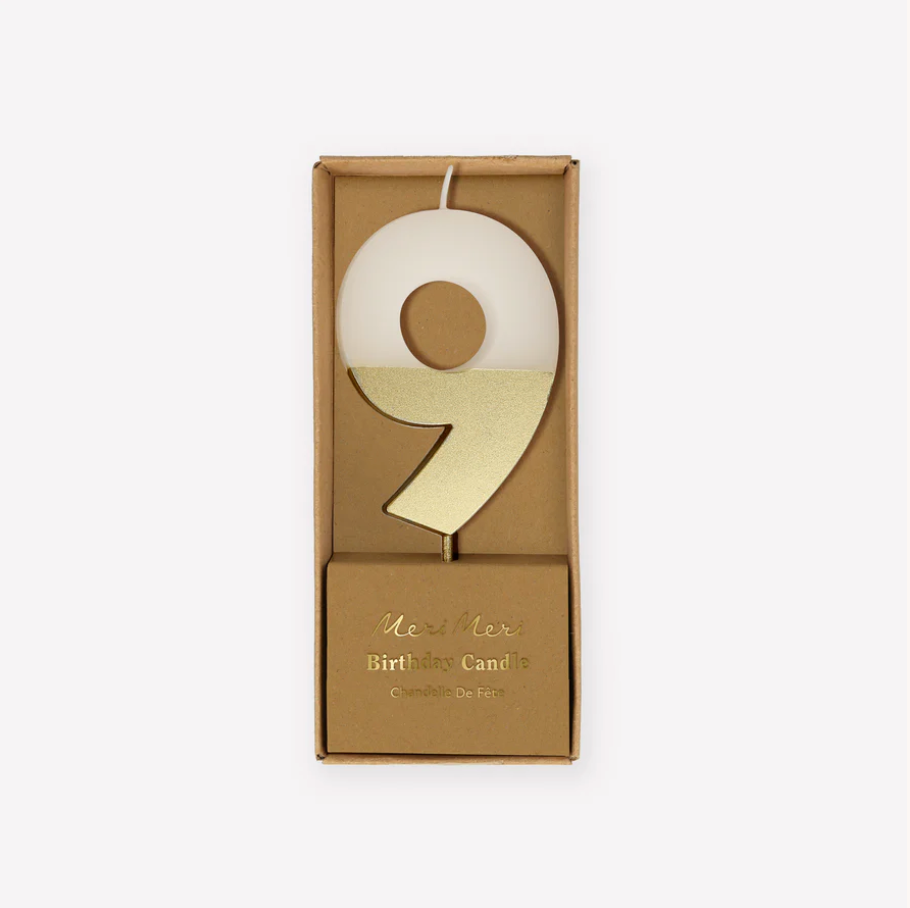 Gold Dipped Number Candle