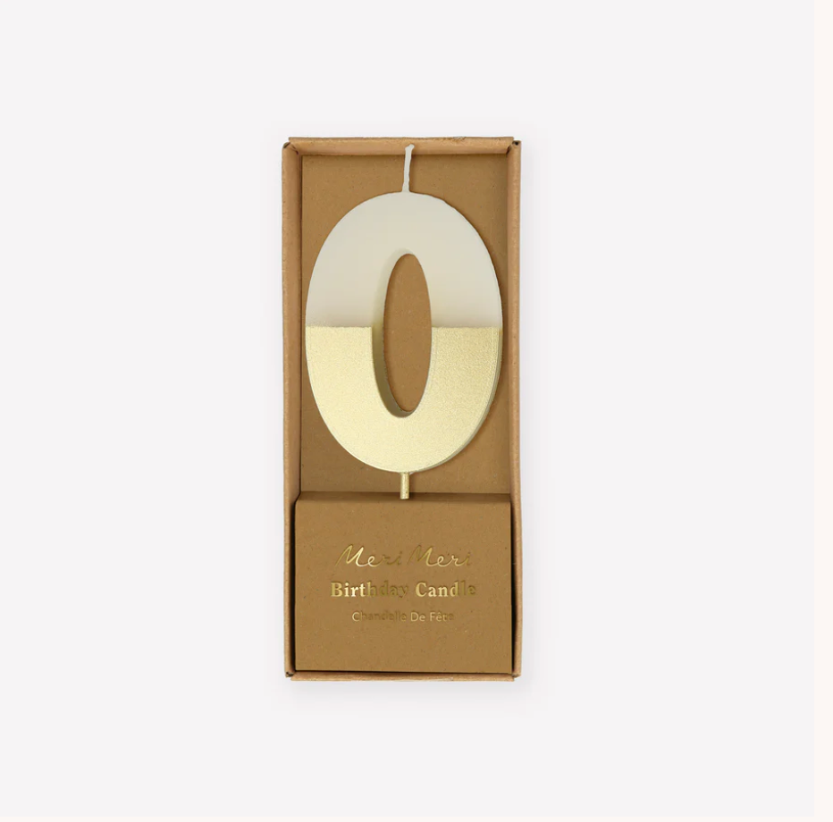 Gold Dipped Number Candle